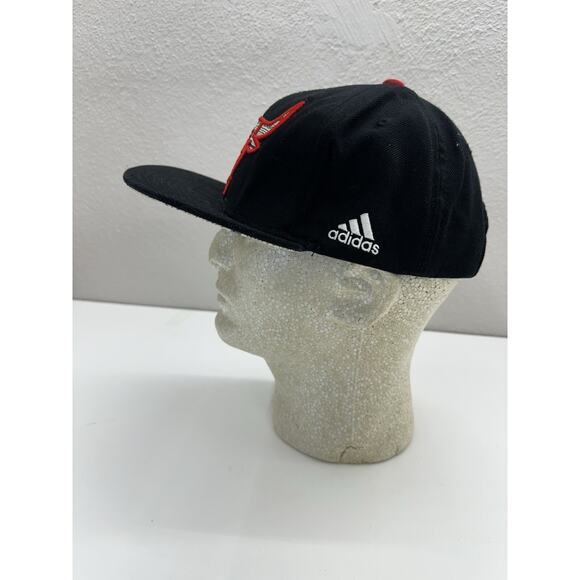 Adidas NBA Chicago Bulls Hat Black Embroidered Logo Aztec Flat Brim Adjustable - Picture 9 of 11